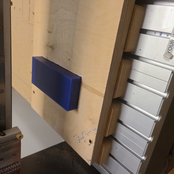 Picture of wax holder on cnc